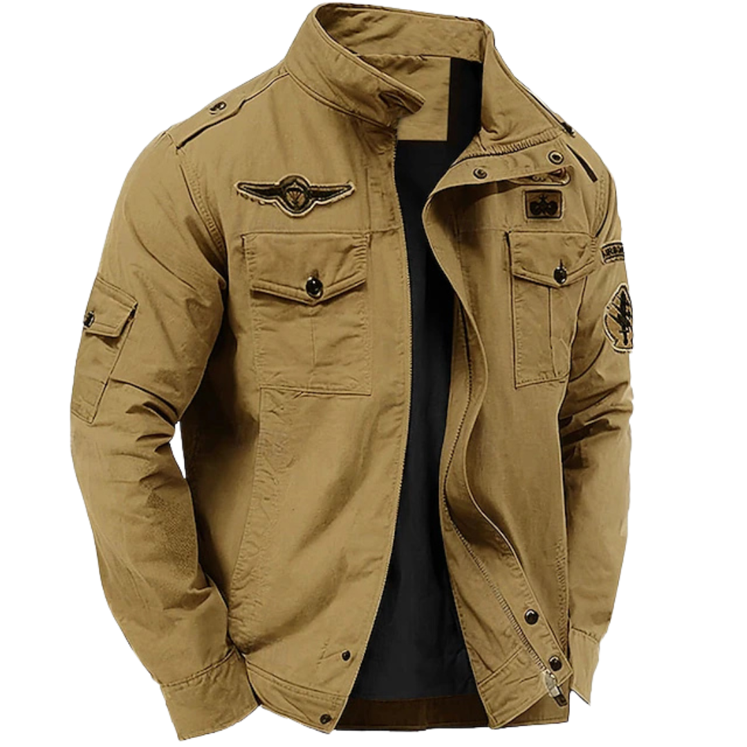 Chaqueta militar hombre estructurada con bolsillos
