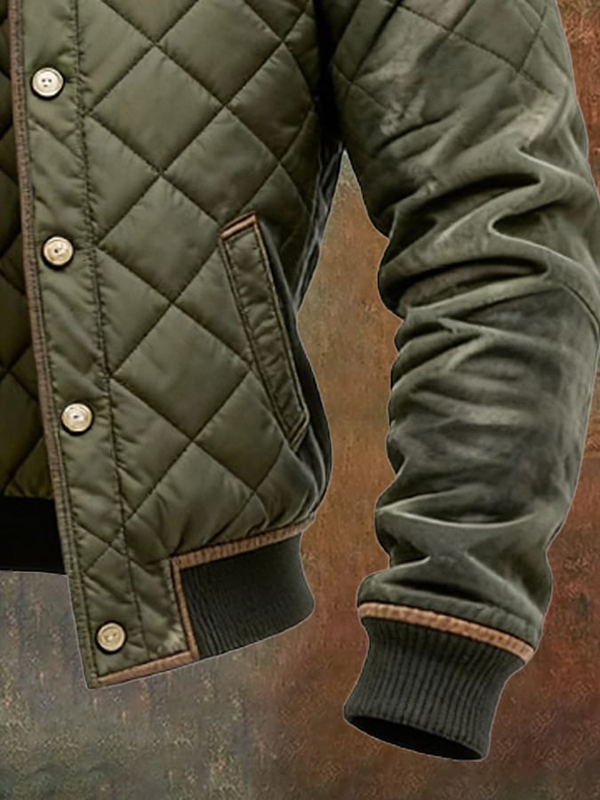 Chaqueta acolchada hombre entallada elegante verde