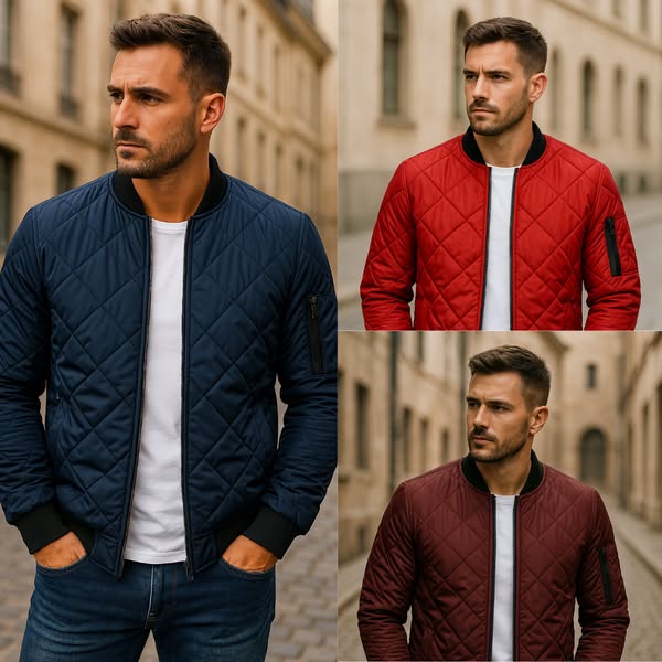 Azel | Chaqueta de Algodón con Patrón de Rombos