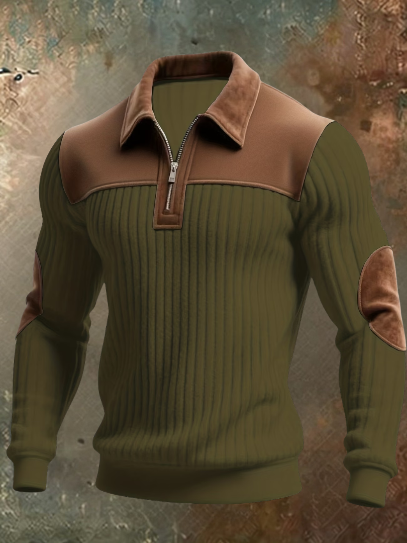 Jersey hombre de lujo con detalles efecto ante