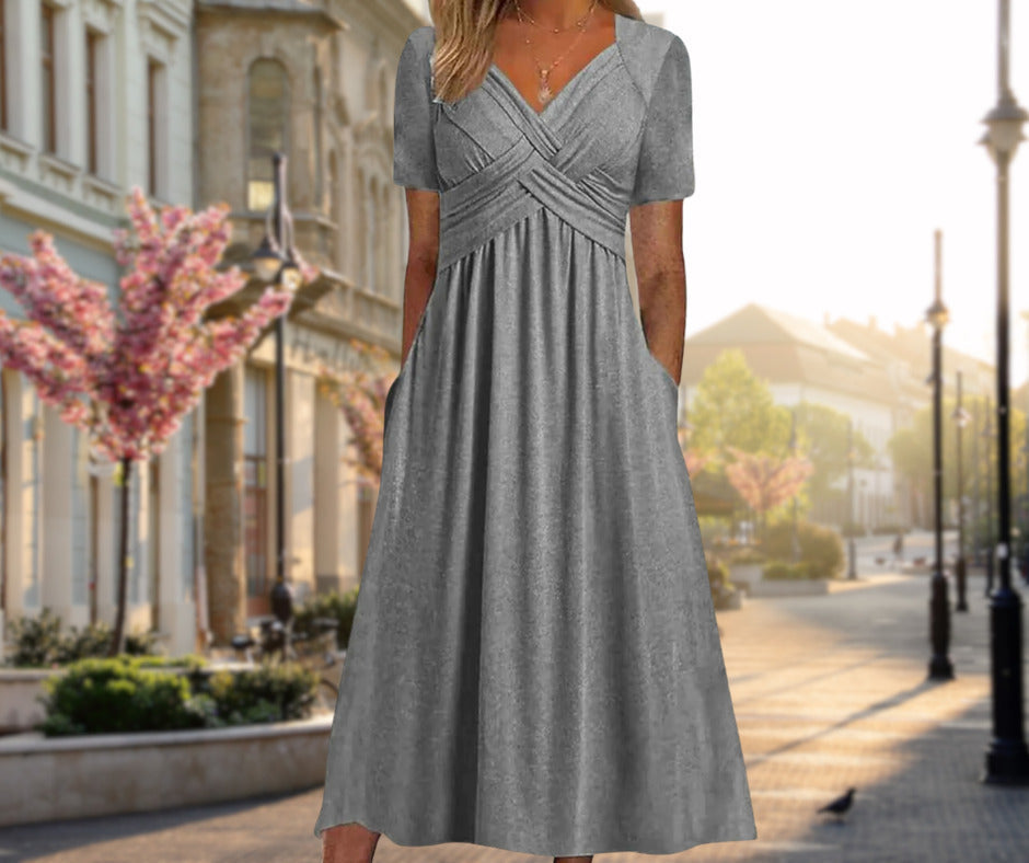 Amalia | Vestido Midi Elegante con Silueta Cruzada