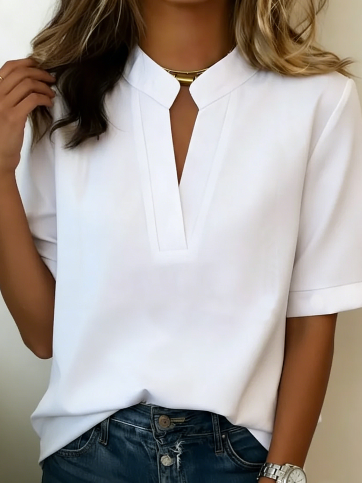 Elisa | Blusa Elegante con Cuello Refinada