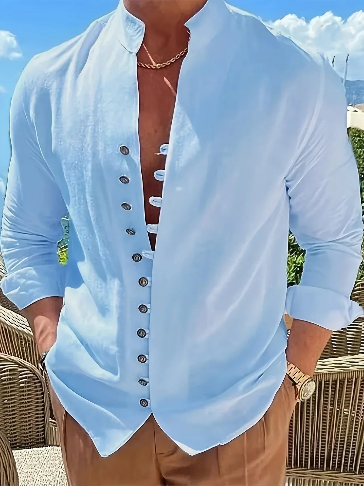 Azel | Camisa Ligera de Algodón de Manga Larga