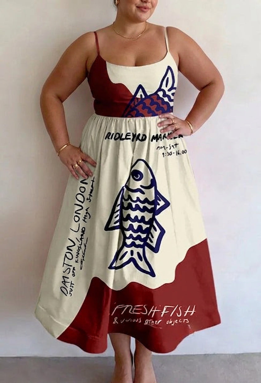 Merriton | Coastal Sketch Vestido Midi
