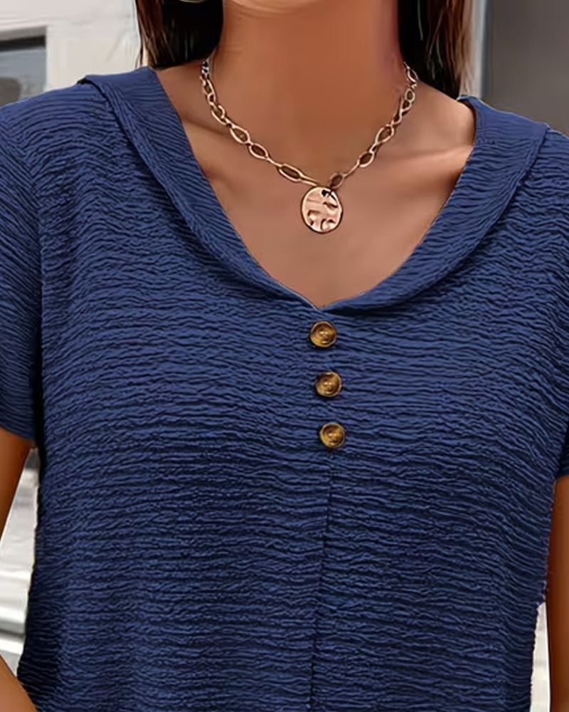 Olivia | Camiseta Cuello Peter Pan con Botones