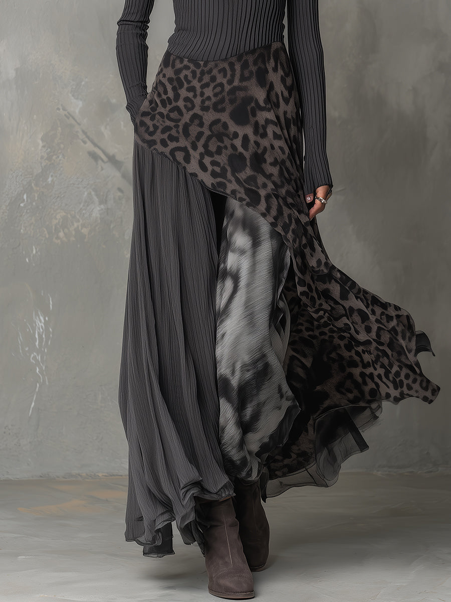 Bárbara | Vestido Maxi Bohemio con Estampado Animal