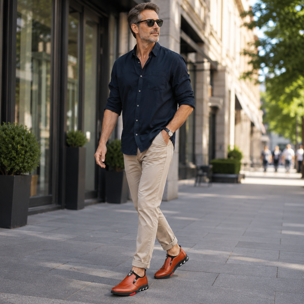 Zapatos elegantes hombre con suela antideslizante