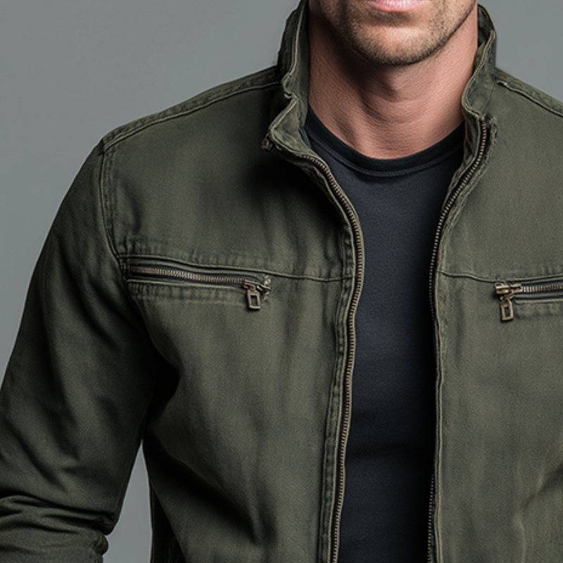 Chaqueta otoño hombre field jacket vintage oliva