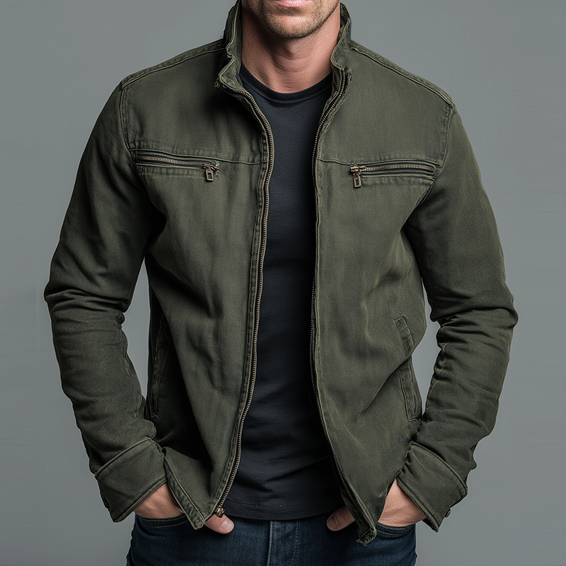 Chaqueta otoño hombre field jacket vintage oliva