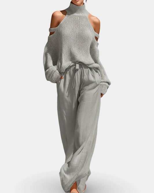 Camile | Conjunto de Moda de Punto y Pantalón