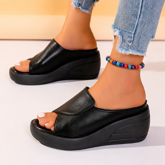 Sandalias cuña cómodas mujer sin cordones amortiguadas