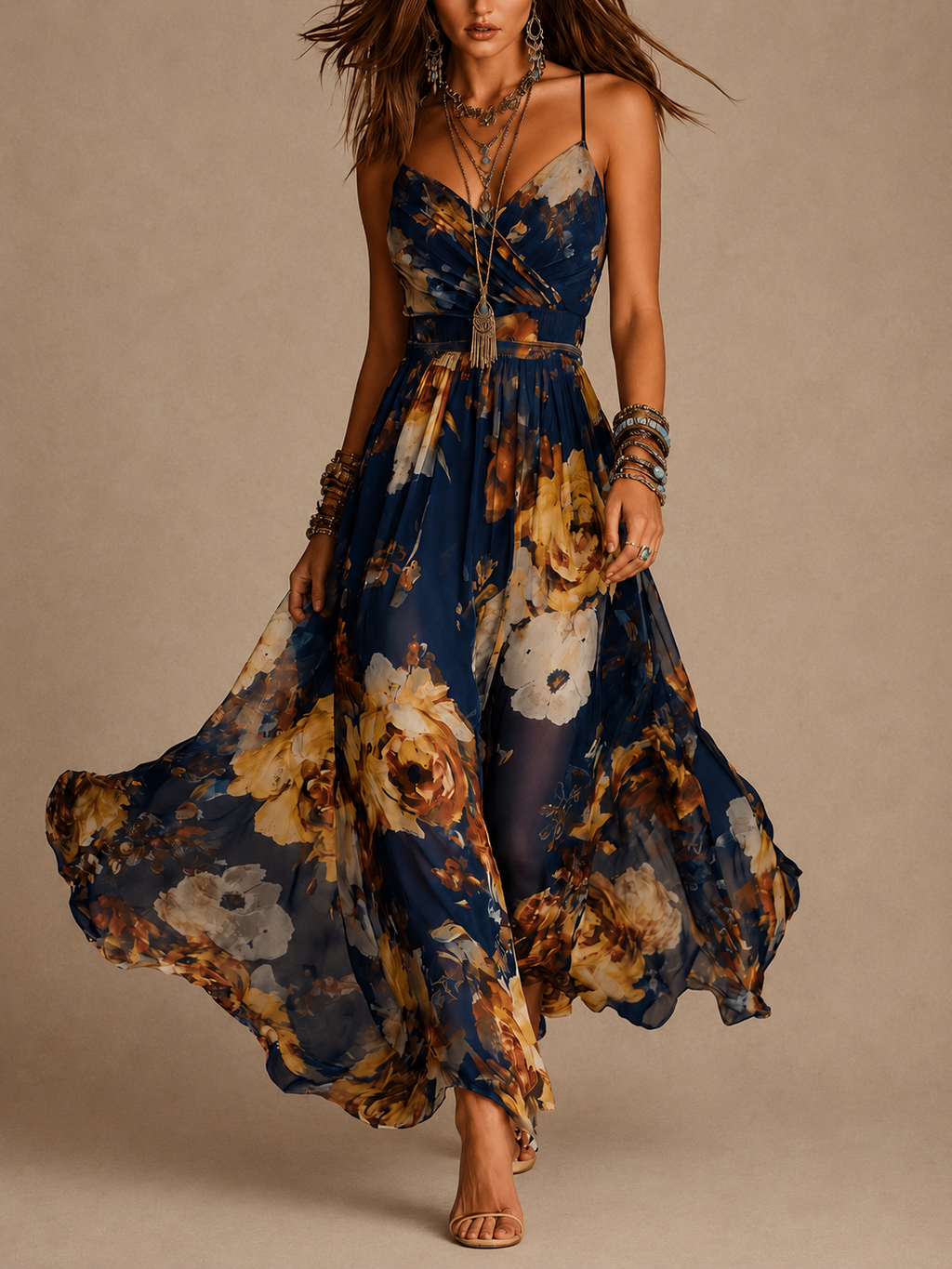 Dulce | Vestido Largo Floral con Tirantes