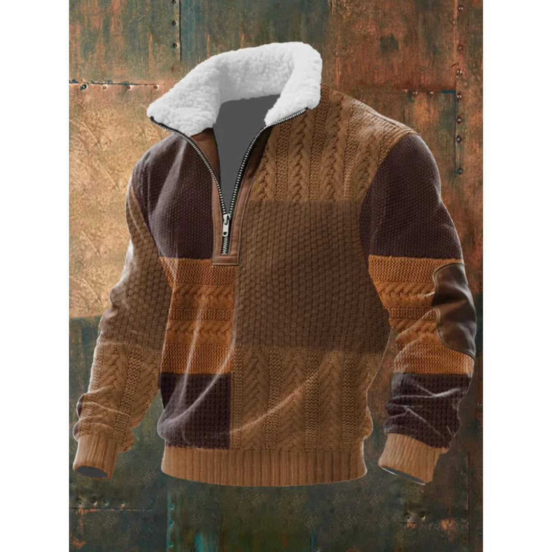 Jersey polar cuello alto hombre con cremallera