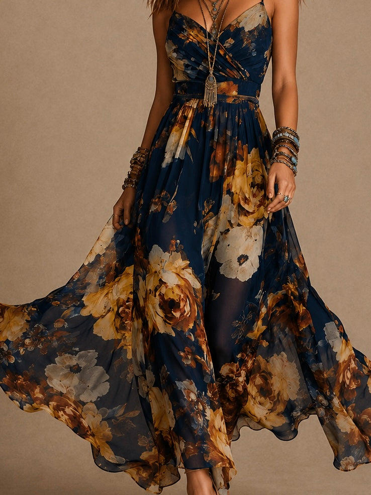Dulce | Vestido Largo Floral con Tirantes