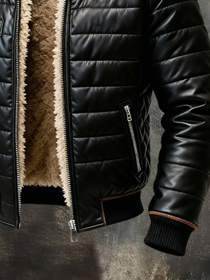 Chaqueta cuello alto hombre corte refinado