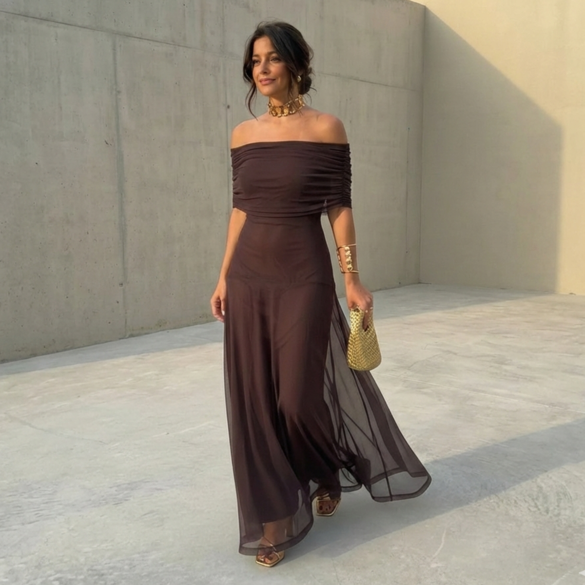 Uma | Vestido Largo Fluido con Diseño Elegante