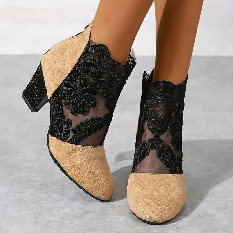 Zapatos tacón transpirables mujer puntera ancha