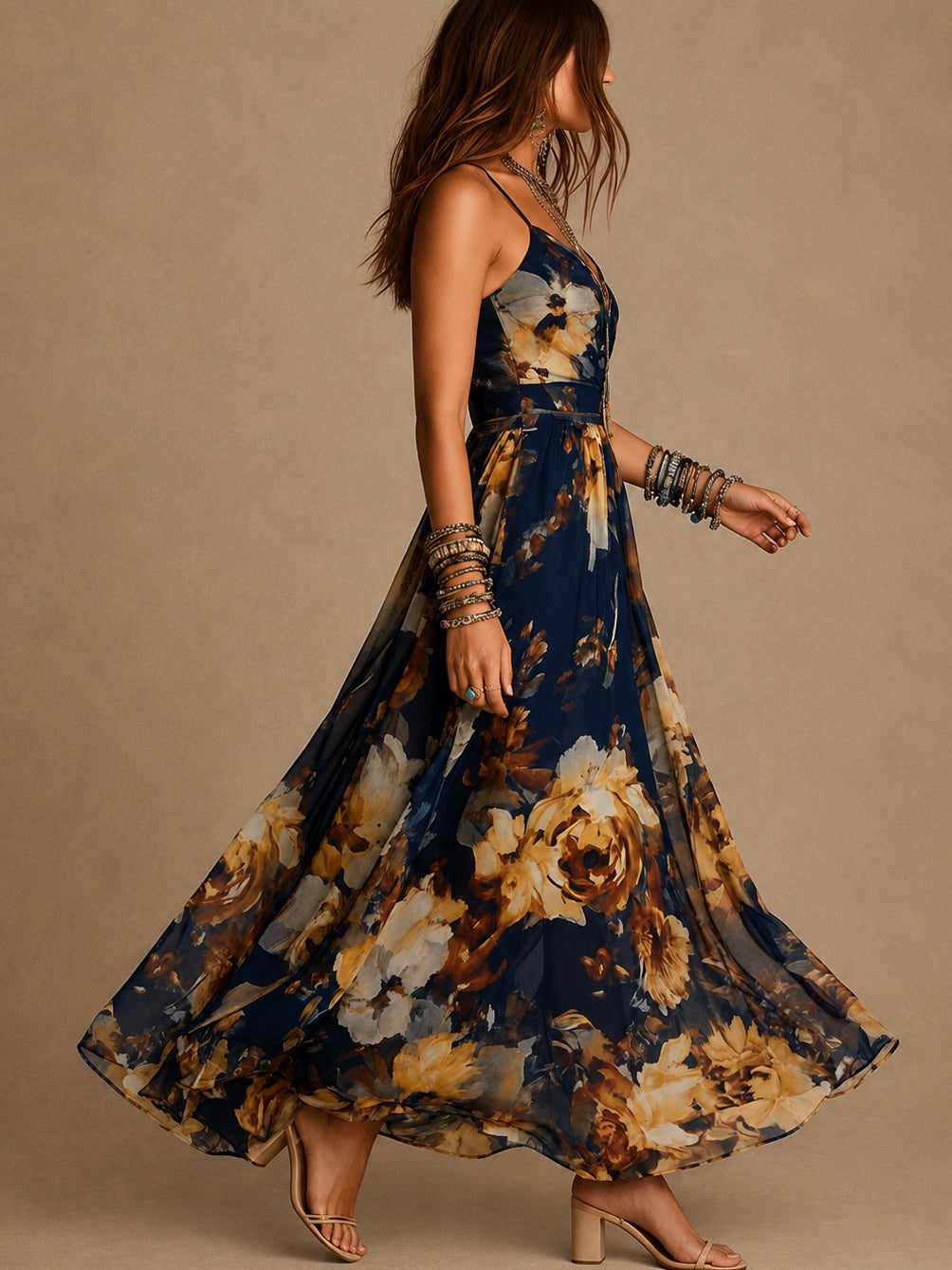 Dulce | Vestido Largo Floral con Tirantes