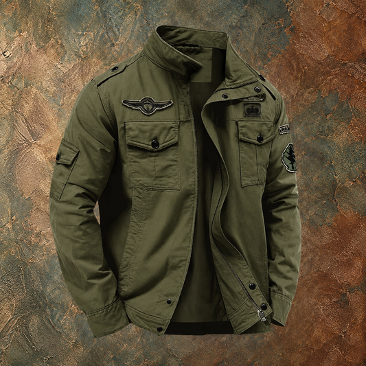 Chaqueta militar hombre estructurada con bolsillos