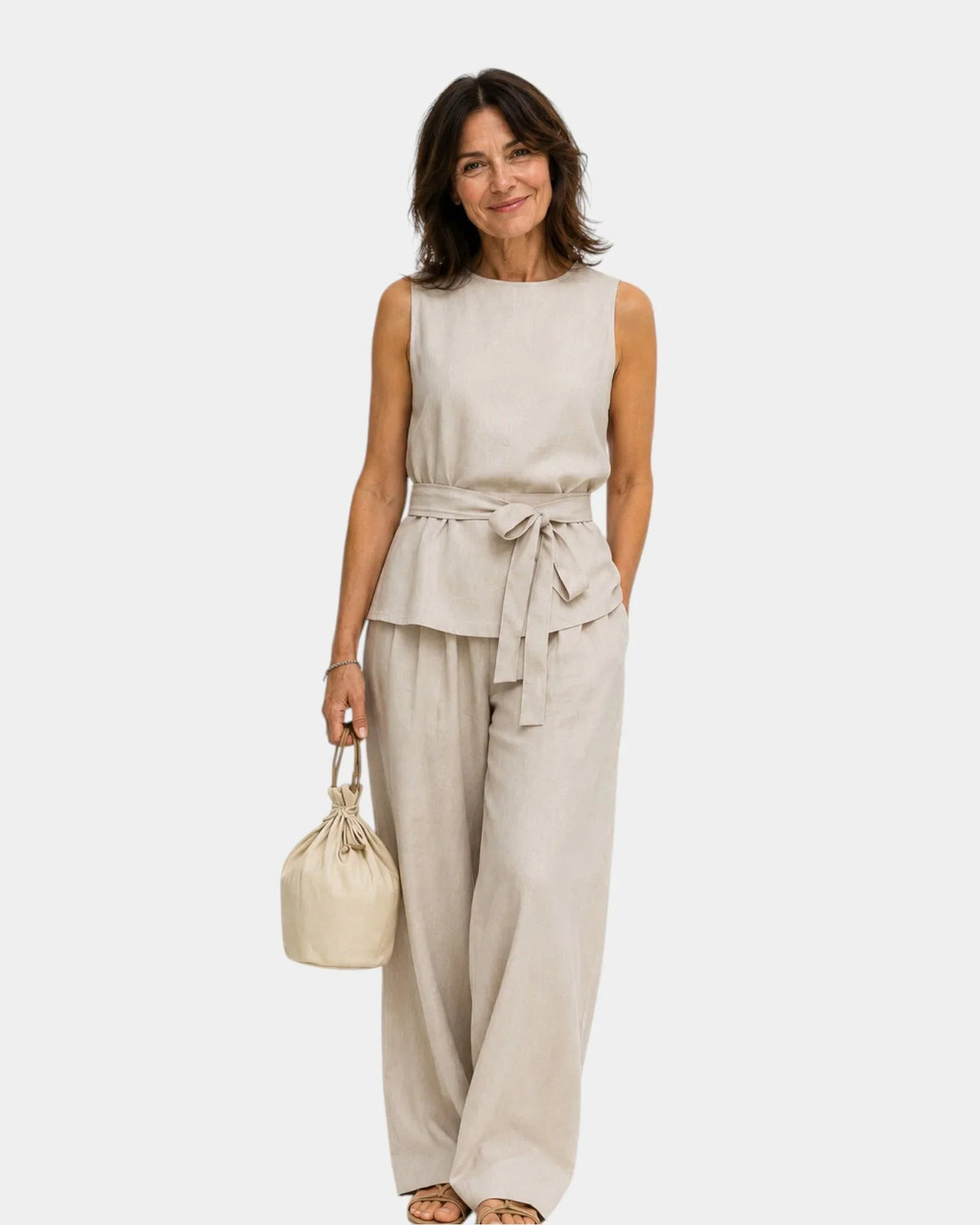 Iseultine | Conjunto de Dos Piezas con Top sin Mangas y Pantalón