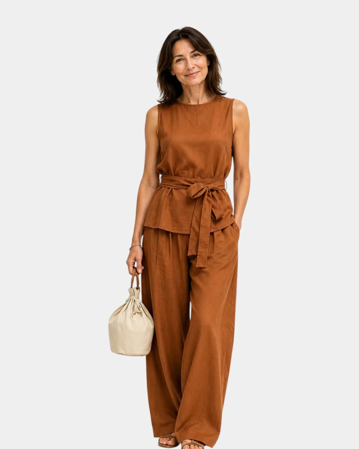 Iseultine | Conjunto de Dos Piezas con Top sin Mangas y Pantalón