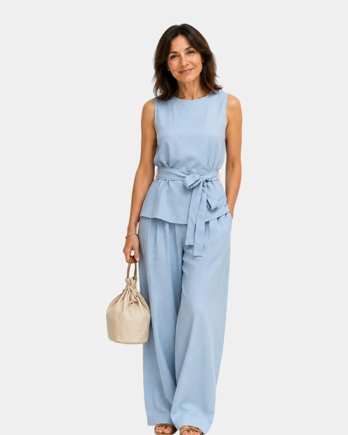 Iseultine | Conjunto de Dos Piezas con Top sin Mangas y Pantalón