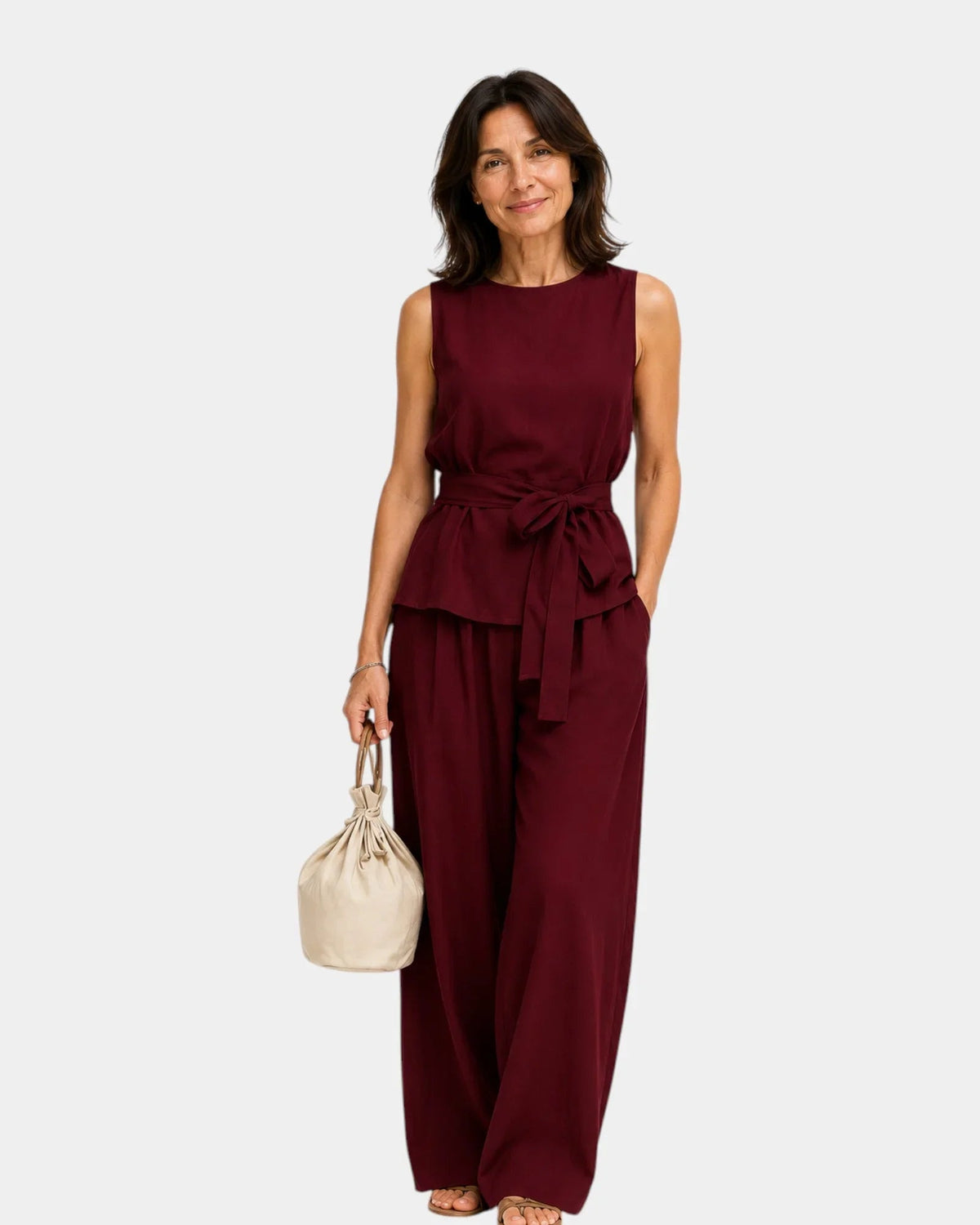 Iseultine | Conjunto de Dos Piezas con Top sin Mangas y Pantalón