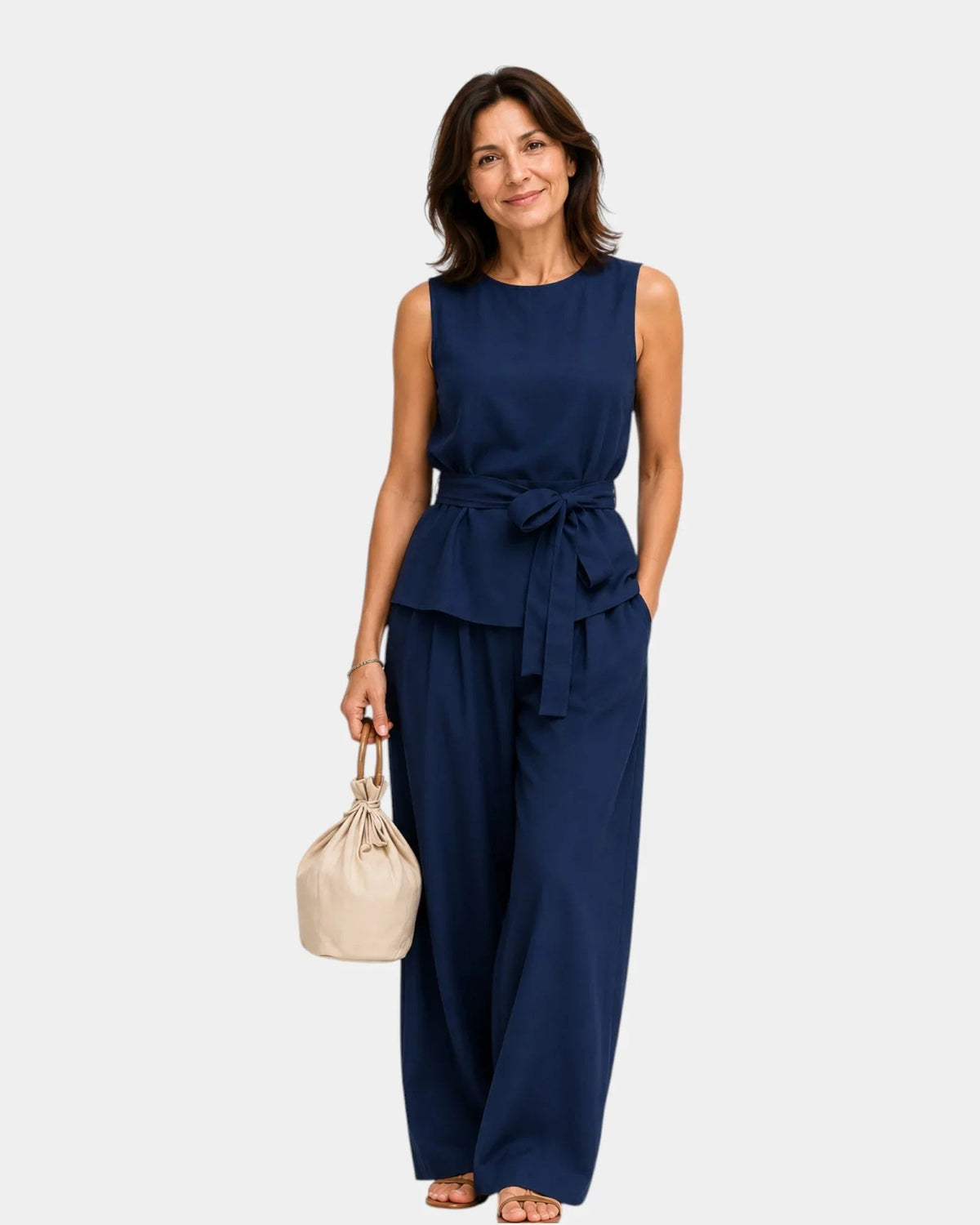 Iseultine | Conjunto de Dos Piezas con Top sin Mangas y Pantalón
