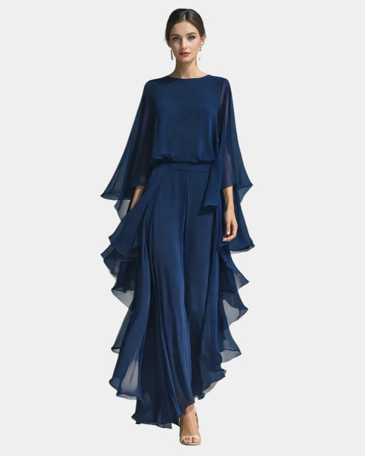 Véronique | Conjunto Elegante de Gasa con Volantes