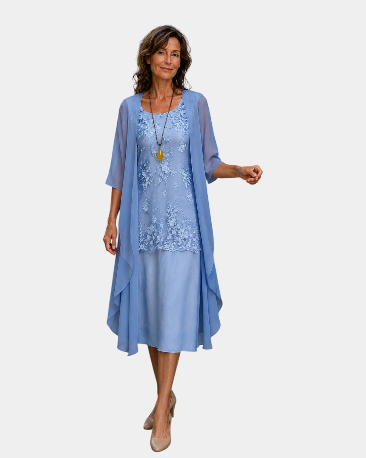 Mahélia | Vestido Elegante de Chiffon de Dos Piezas