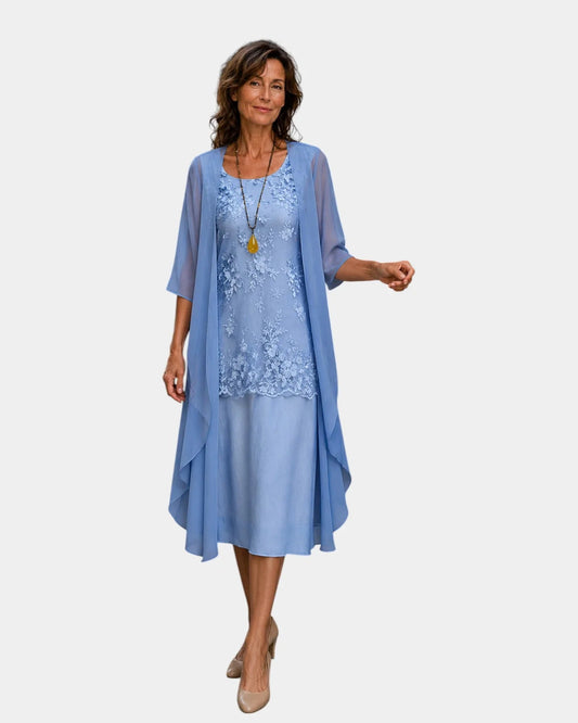 Mahélia | Vestido Elegante de Chiffon de Dos Piezas