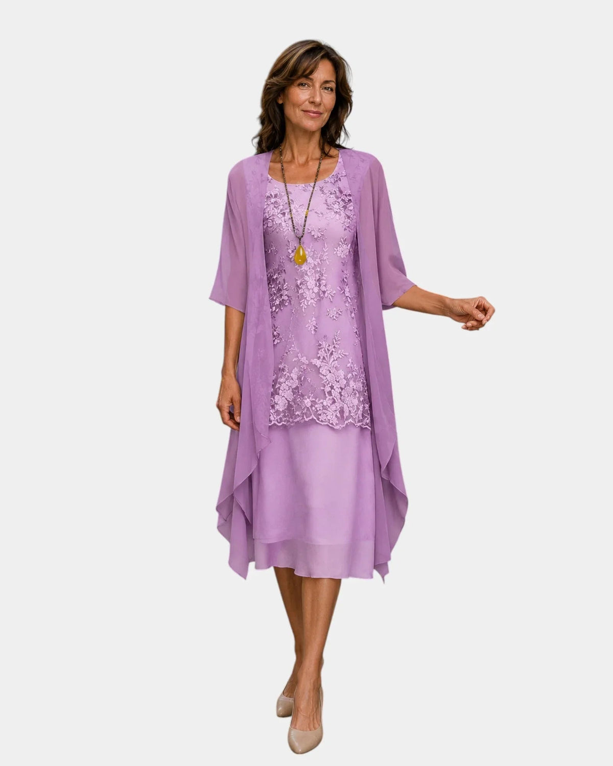 Mahélia | Vestido Elegante de Chiffon de Dos Piezas