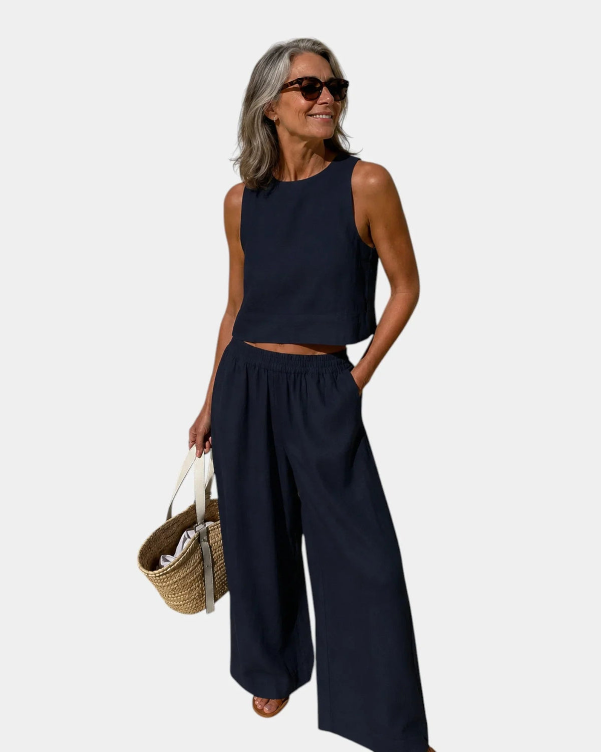 Shéhérazade | Conjunto de Blusa y Pantalón de Algodón y Lino