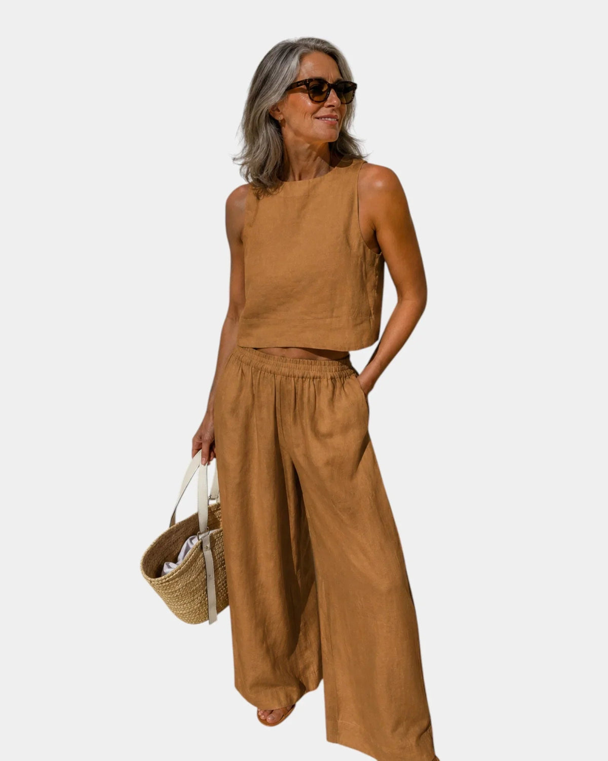 Shéhérazade | Conjunto de Blusa y Pantalón de Algodón y Lino