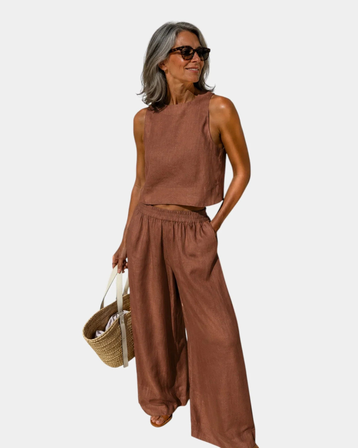 Shéhérazade | Conjunto de Blusa y Pantalón de Algodón y Lino