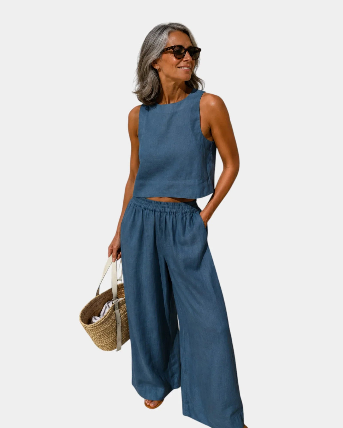 Shéhérazade | Conjunto de Blusa y Pantalón de Algodón y Lino