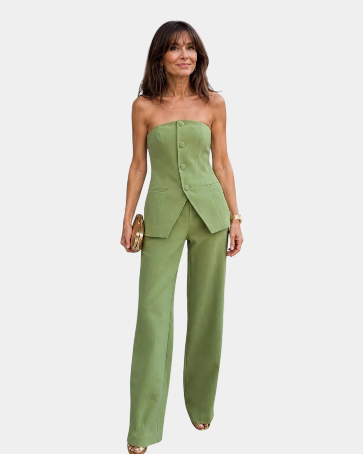 Eda | Conjunto con Top y Pantalón de Pierna Ancha