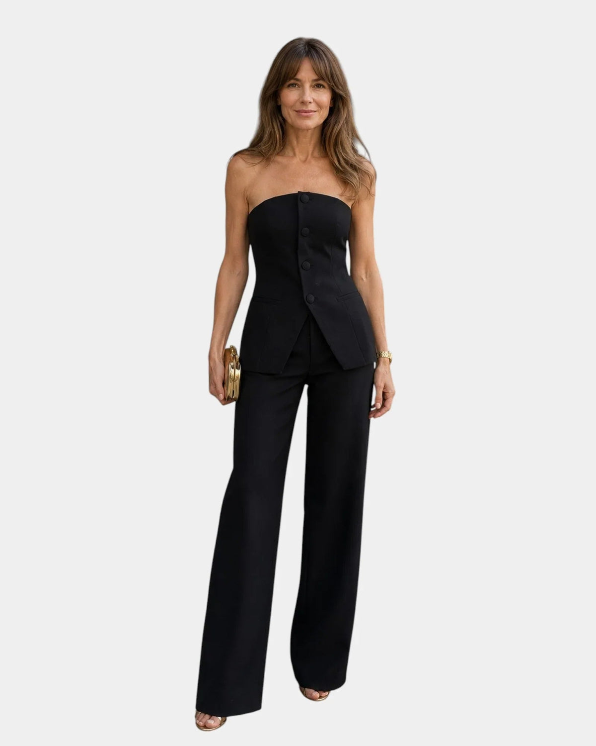 Eda | Conjunto con Top y Pantalón de Pierna Ancha