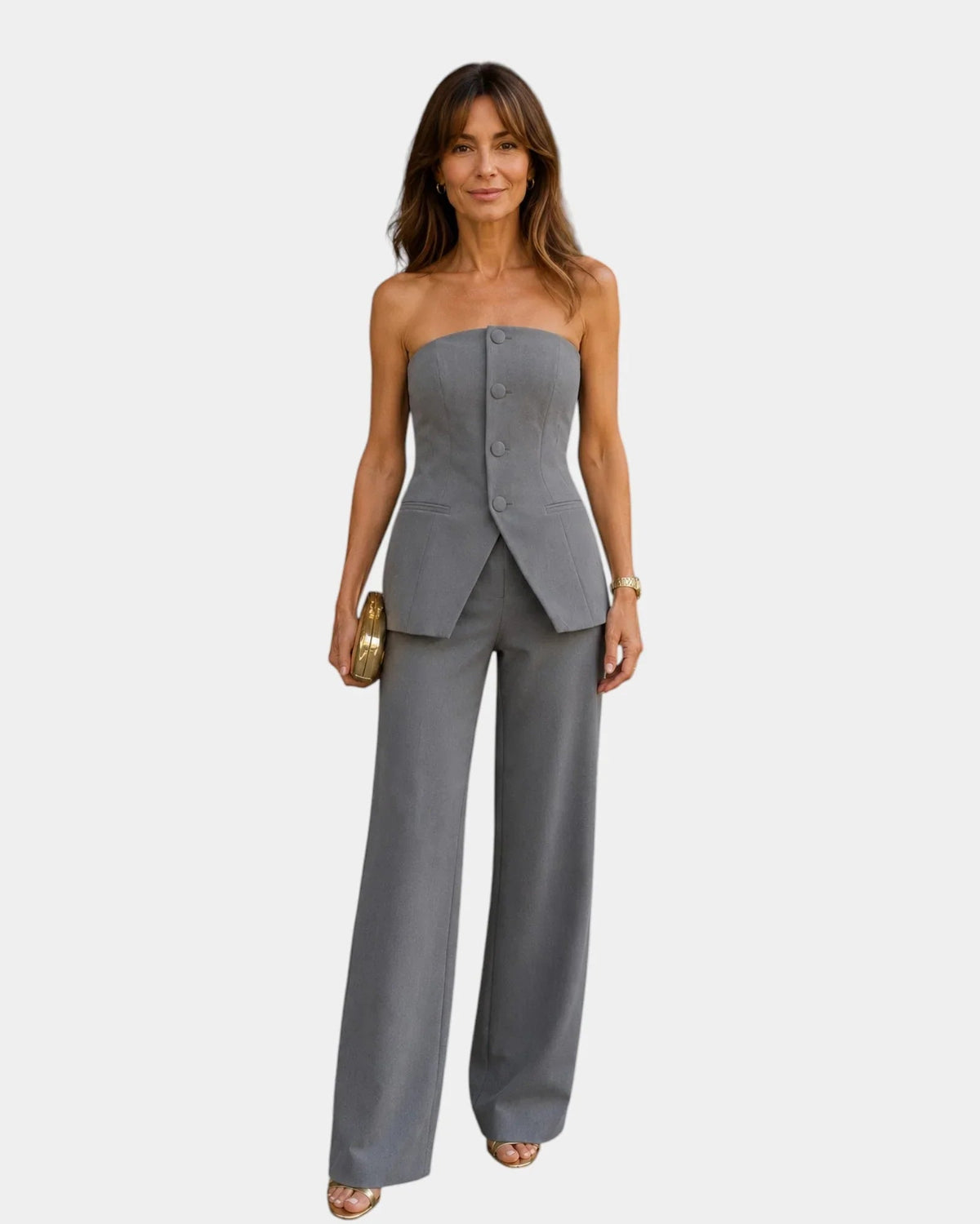 Eda | Conjunto con Top y Pantalón de Pierna Ancha