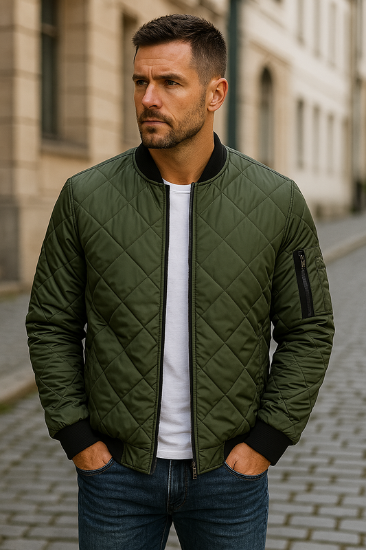 Azel | Chaqueta de Algodón con Patrón de Rombos