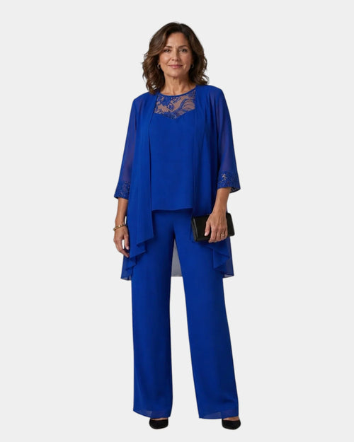 Adalie | Conjunto de pantalón, blusa y abrigo a juego