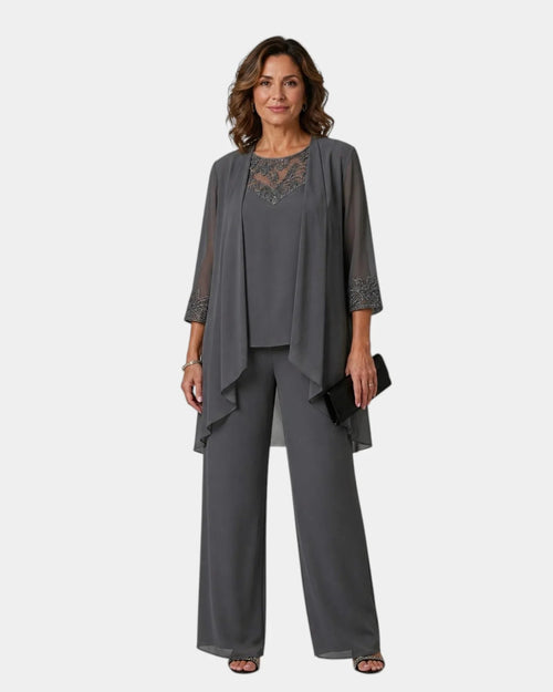 Adalie | Conjunto de pantalón, blusa y abrigo a juego