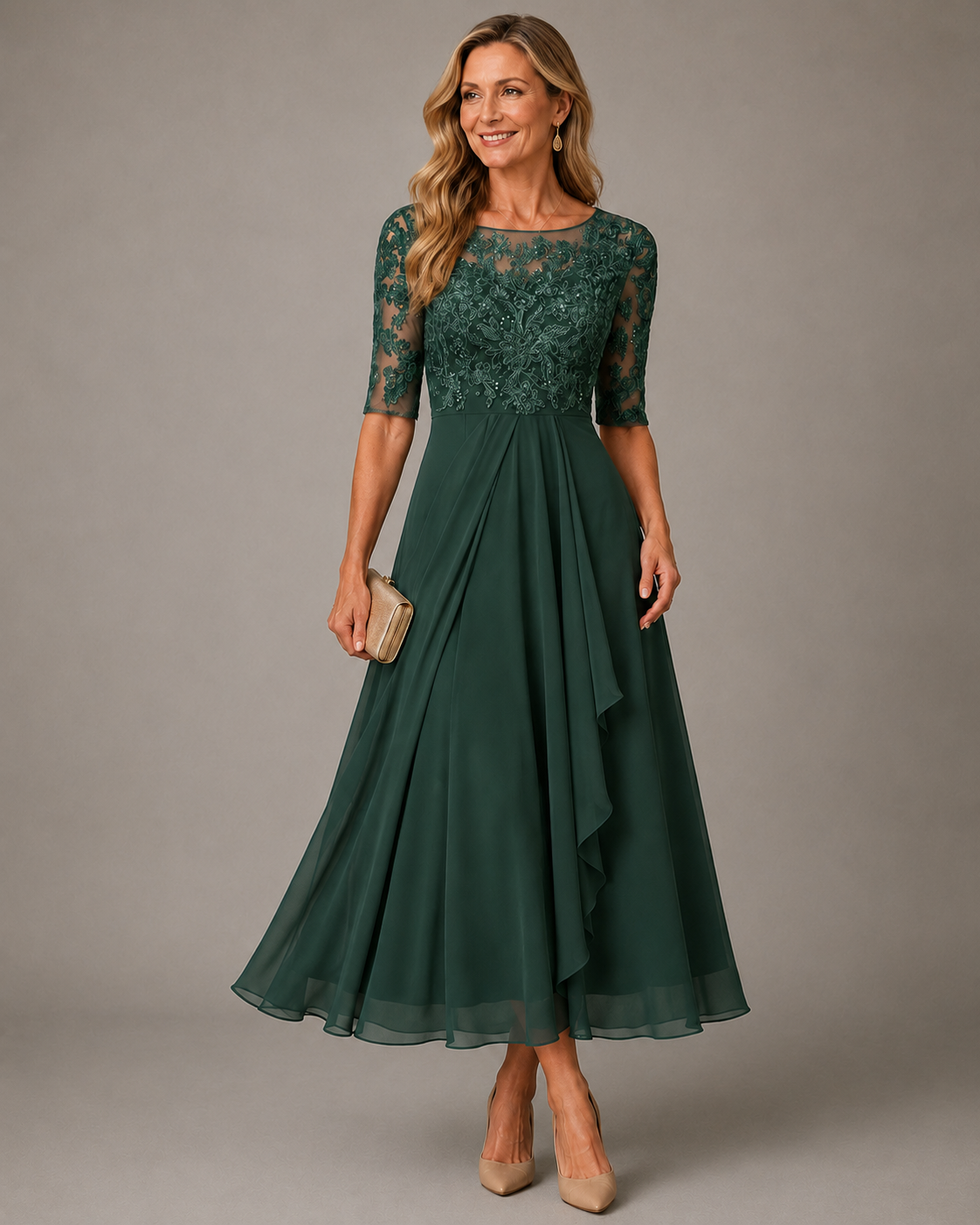 Rose | El Vestido Midi Favorecedor de Encaje