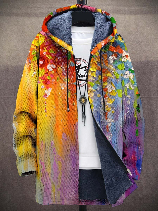 Cárdigan con capucha mujer estampado patchwork