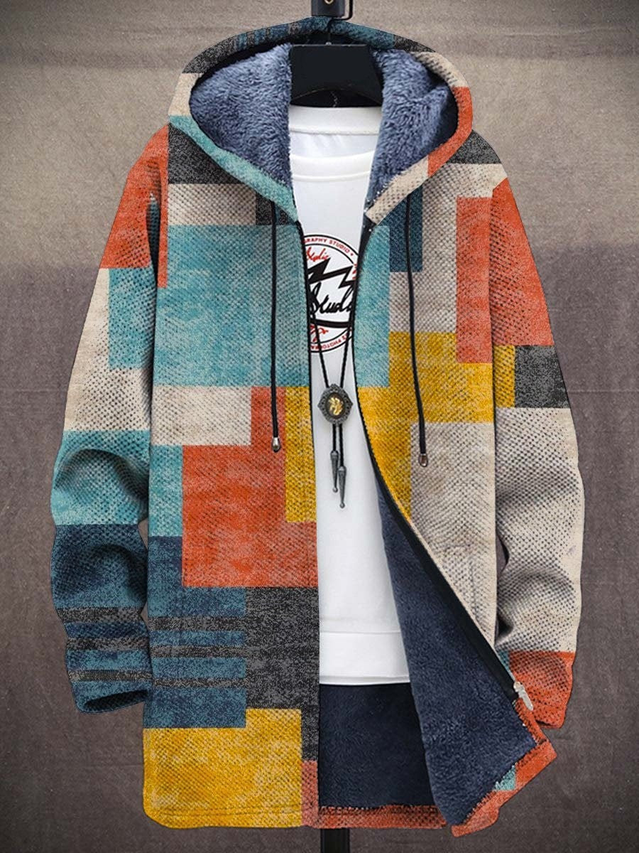 Cárdigan con capucha mujer estampado patchwork