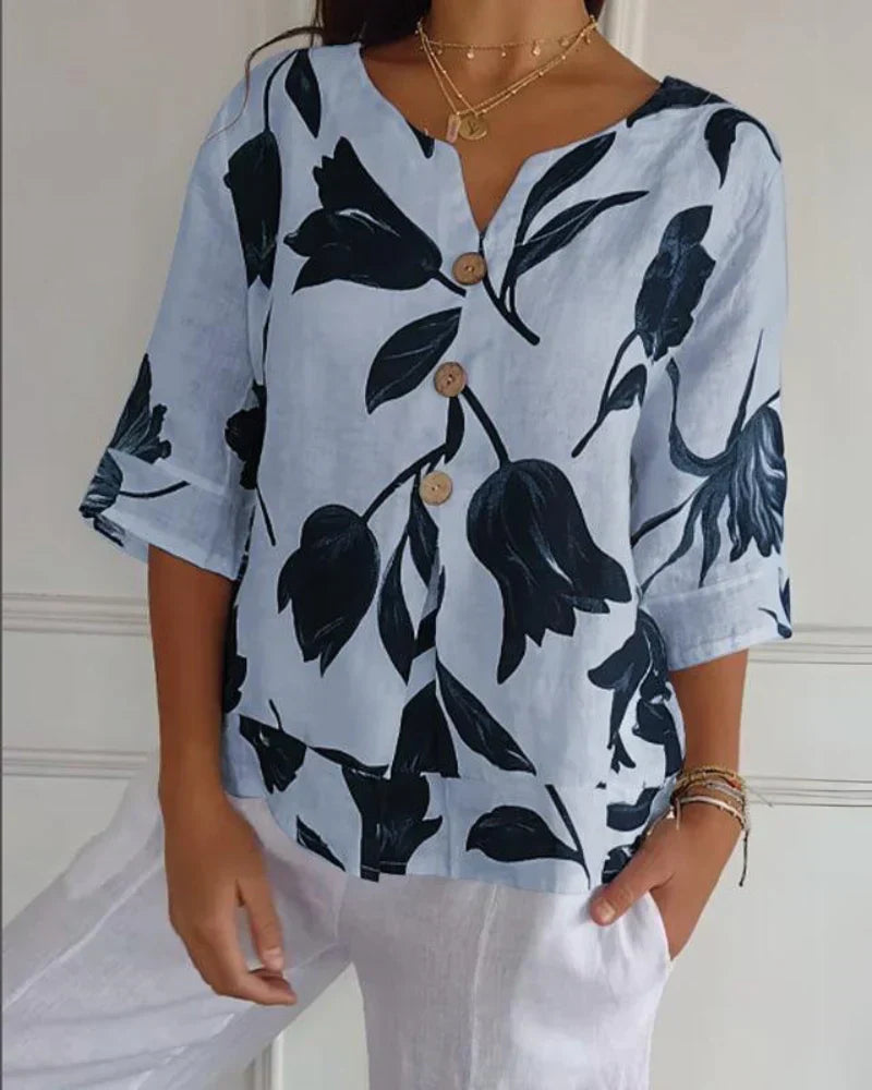 Eliana | Blusa Informal con Estampado de Flores