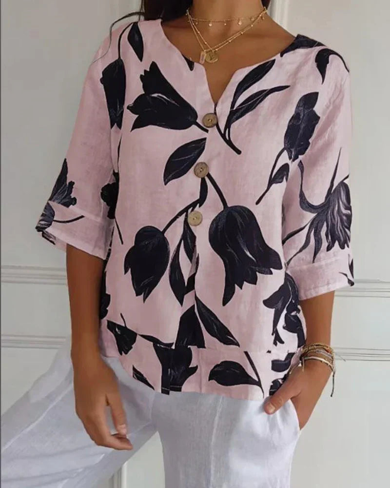 Eliana | Blusa Informal con Estampado de Flores