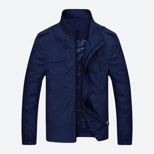 Chaqueta militar hombre ligera con cuello alto y cremallera
