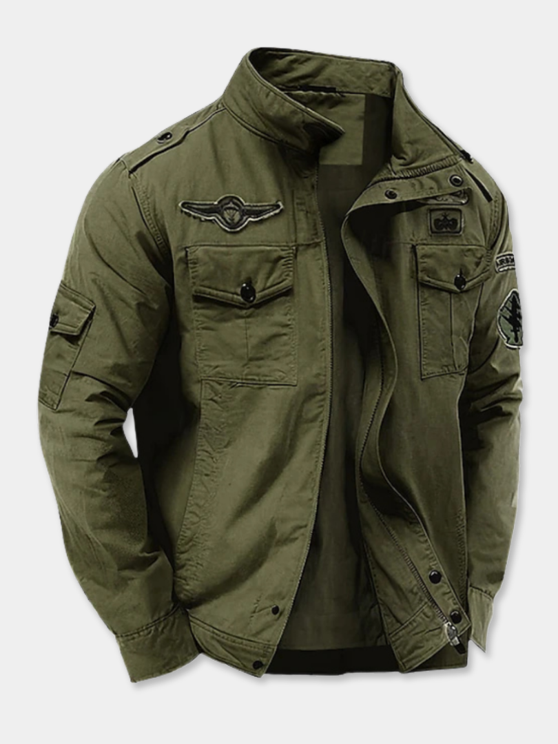 Chaqueta militar hombre estructurada con bolsillos