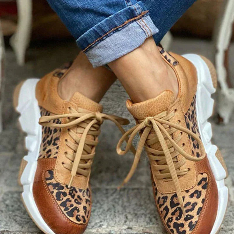 Zapatillas leopardo mujer cómodas con amortiguación